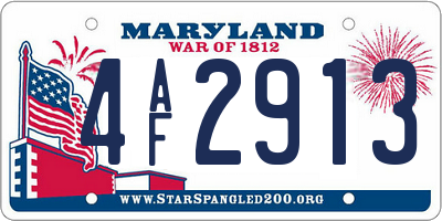 MD license plate 4AF2913