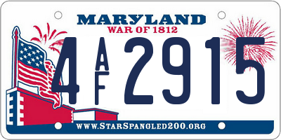 MD license plate 4AF2915
