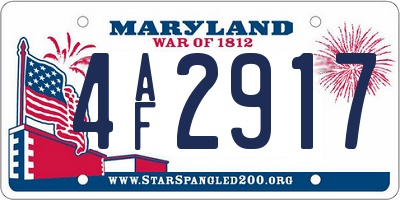 MD license plate 4AF2917