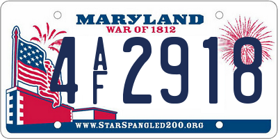 MD license plate 4AF2918