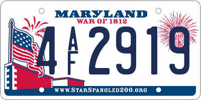 MD license plate 4AF2919