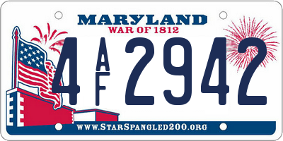 MD license plate 4AF2942