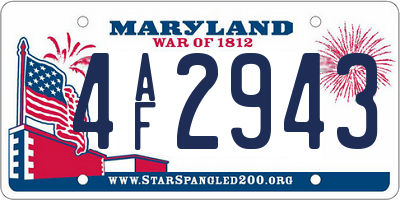 MD license plate 4AF2943