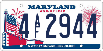 MD license plate 4AF2944