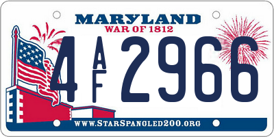 MD license plate 4AF2966
