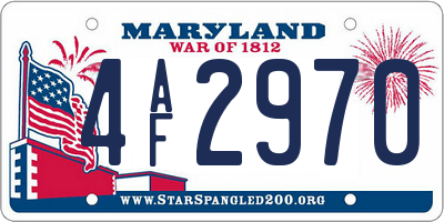 MD license plate 4AF2970