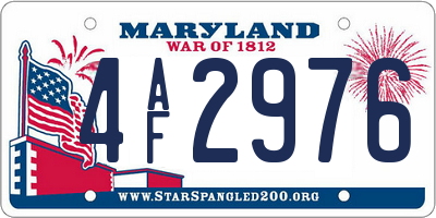 MD license plate 4AF2976