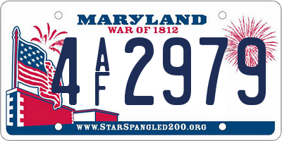 MD license plate 4AF2979
