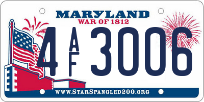 MD license plate 4AF3006