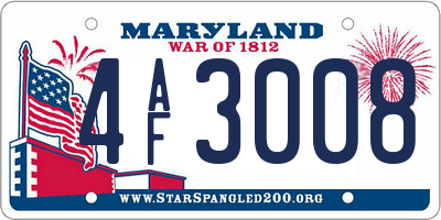 MD license plate 4AF3008