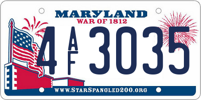 MD license plate 4AF3035