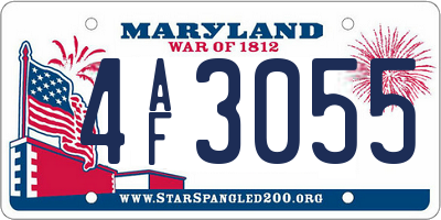 MD license plate 4AF3055