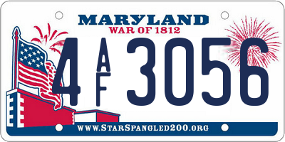 MD license plate 4AF3056
