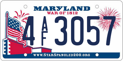 MD license plate 4AF3057