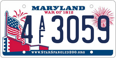 MD license plate 4AF3059
