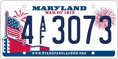 MD license plate 4AF3073