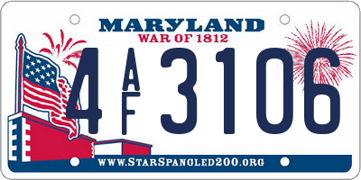 MD license plate 4AF3106