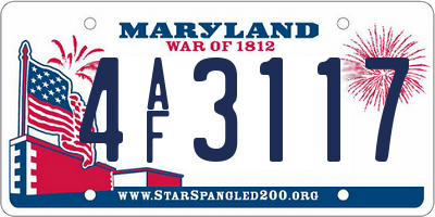 MD license plate 4AF3117