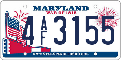 MD license plate 4AF3155