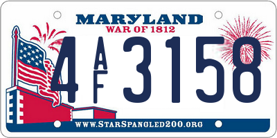 MD license plate 4AF3158
