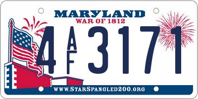 MD license plate 4AF3171