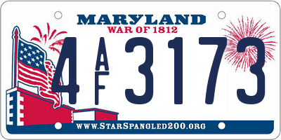 MD license plate 4AF3173