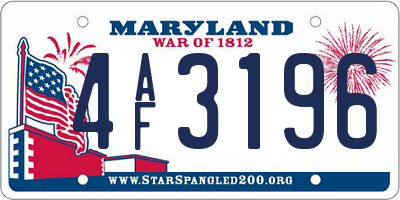 MD license plate 4AF3196