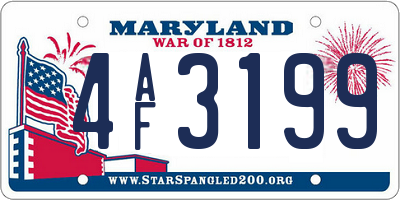 MD license plate 4AF3199