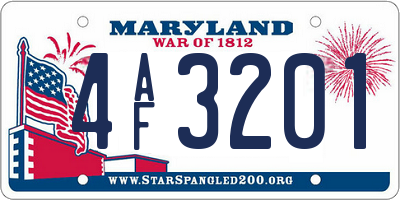 MD license plate 4AF3201