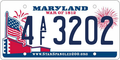 MD license plate 4AF3202