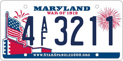 MD license plate 4AF3211
