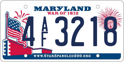 MD license plate 4AF3218