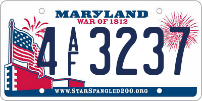 MD license plate 4AF3237