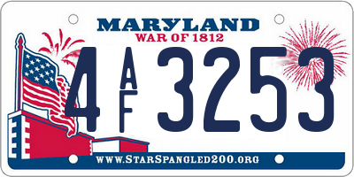 MD license plate 4AF3253