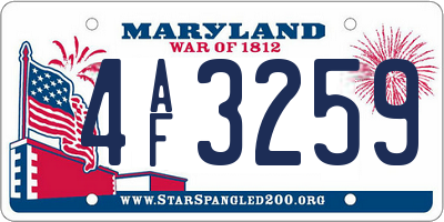 MD license plate 4AF3259