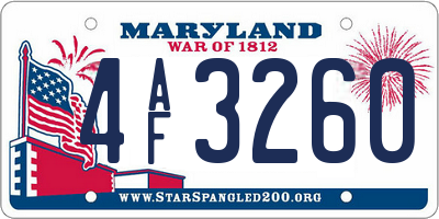 MD license plate 4AF3260