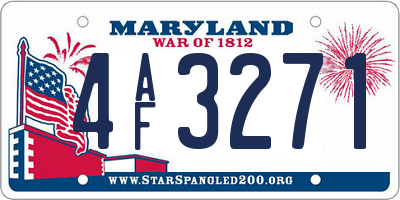MD license plate 4AF3271