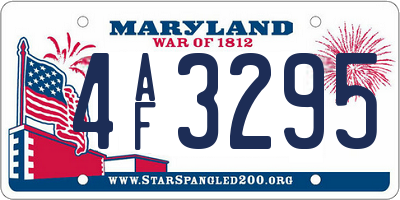 MD license plate 4AF3295