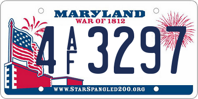 MD license plate 4AF3297