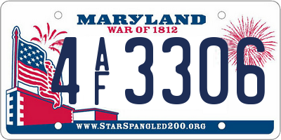 MD license plate 4AF3306