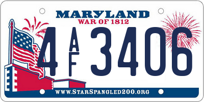MD license plate 4AF3406