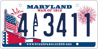 MD license plate 4AF3411