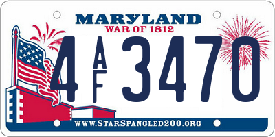 MD license plate 4AF3470