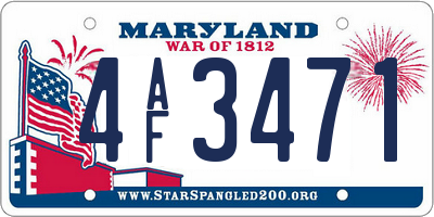 MD license plate 4AF3471