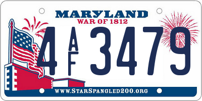 MD license plate 4AF3479