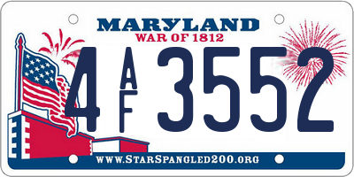 MD license plate 4AF3552