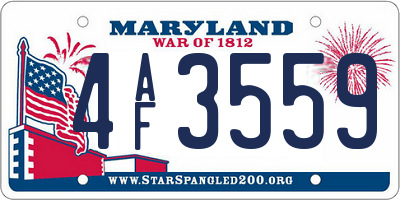 MD license plate 4AF3559