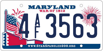 MD license plate 4AF3563