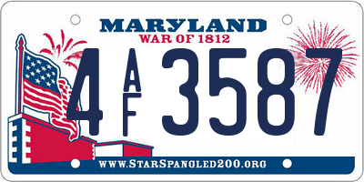 MD license plate 4AF3587