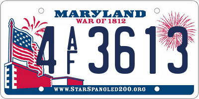 MD license plate 4AF3613